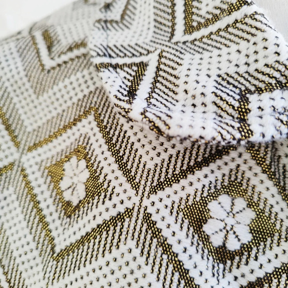 Poncho / Cream & Gold / Fringe / Fits up to Large - Picture 3 of 8